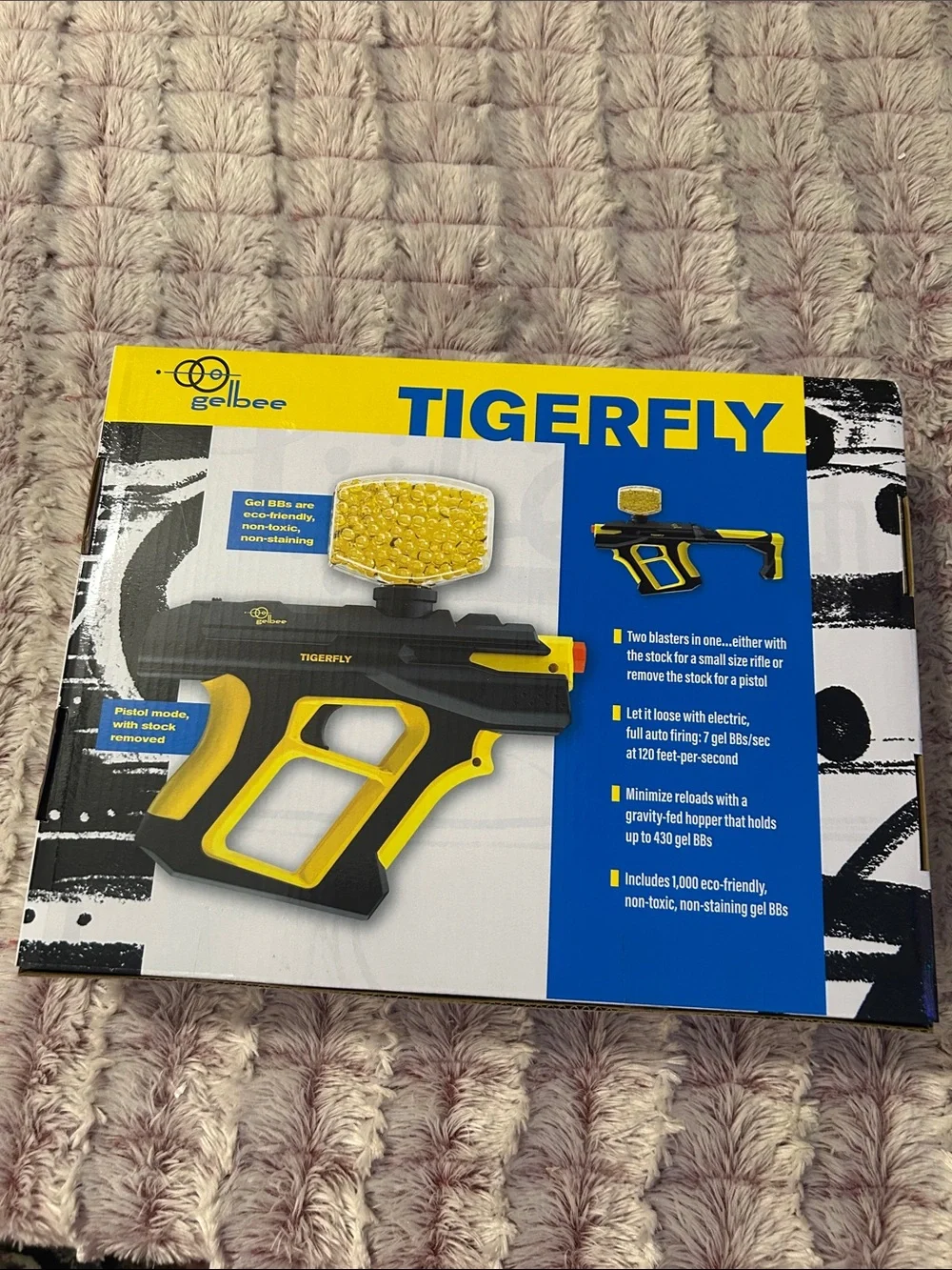 Gelbee Yellow & Black Tigerfly Blaster new for 14 & up kids